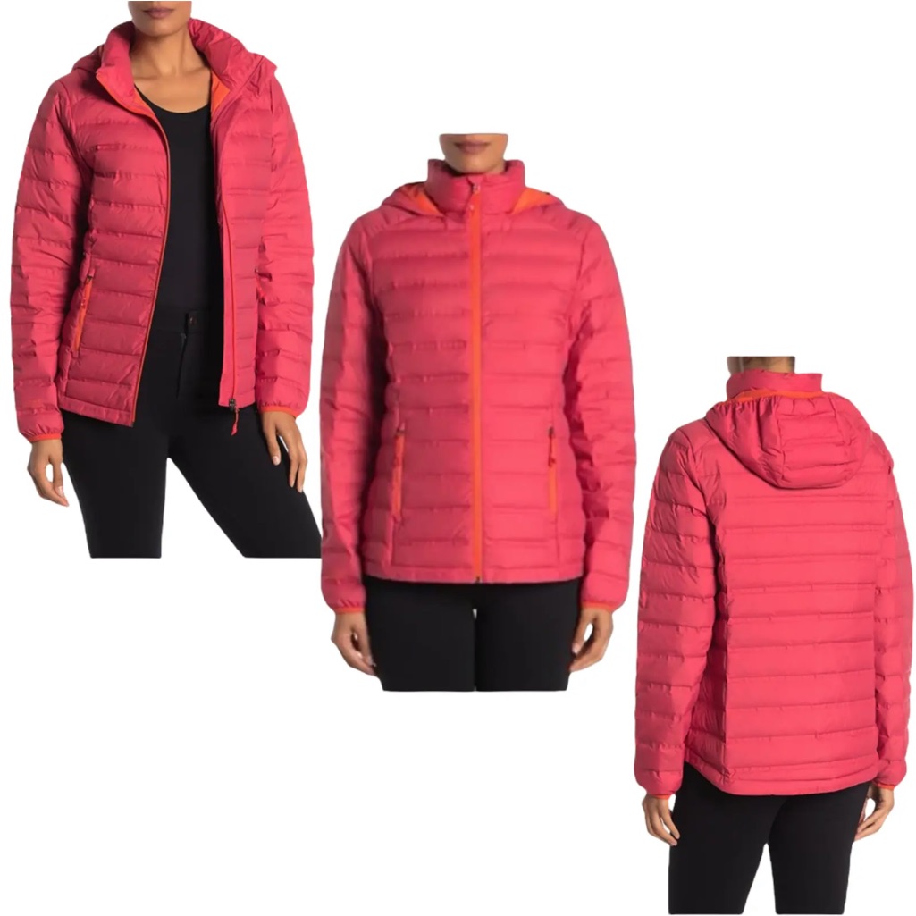 Gerry Weber Down Filled Miriam Quilted Down Puffer Jacket Hooded Pink Small